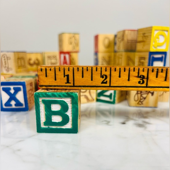 Vintage Wooden Alphabet & Number Blocks (47-Piece Set) - Picture 10 of 14